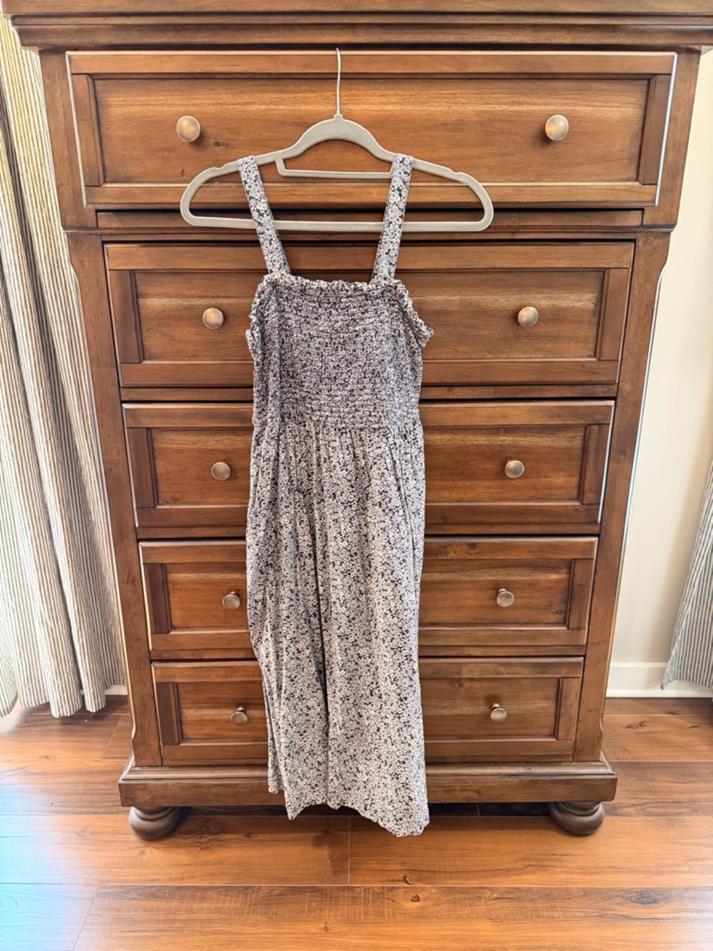 Universal Thread Navy and White Floral Smocked Dress